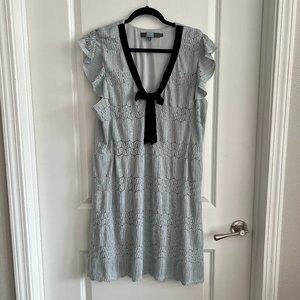 Eva Franco Blue and Grey Knee Length Dress Size XL